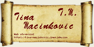 Tina Mačinković vizit kartica